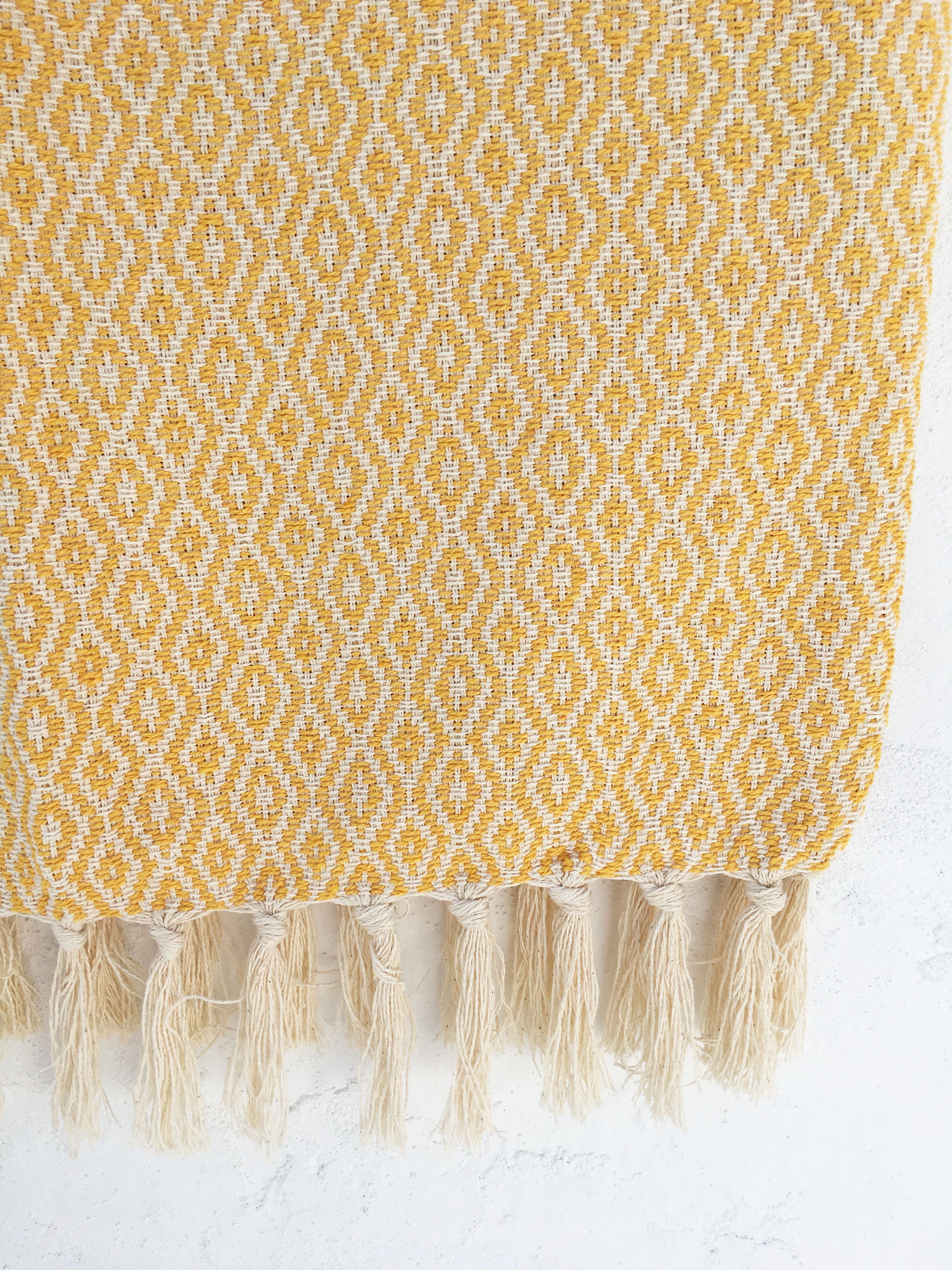 Traditional Portuguese Blanket YELLOW Fringed Cotton Blanket Etsy UK