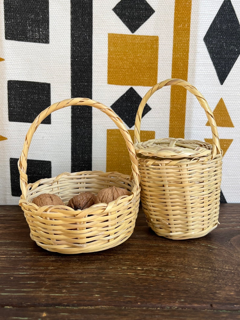 Jane Birkin Basket MINI Basketball Handwoven Basketry Traditional Portuguese Basket Natural Cane Basket Panier Jane Birkin Gift for her image 10