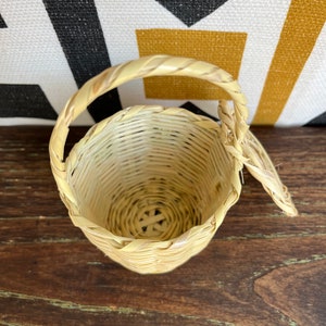 Jane Birkin Basket MINI Basketball Handwoven Basketry Traditional Portuguese Basket Natural Cane Basket Panier Jane Birkin Gift for her image 6