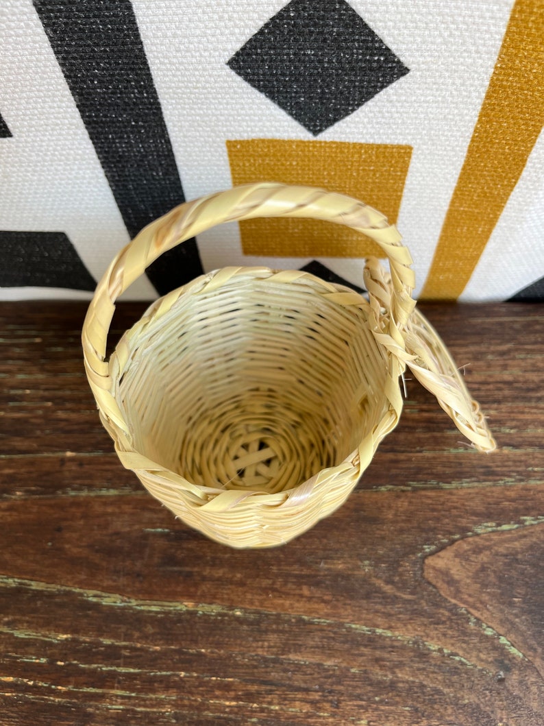 Jane Birkin Basket MINI Basketball Handwoven Basketry Traditional Portuguese Basket Natural Cane Basket Panier Jane Birkin Gift for her image 6