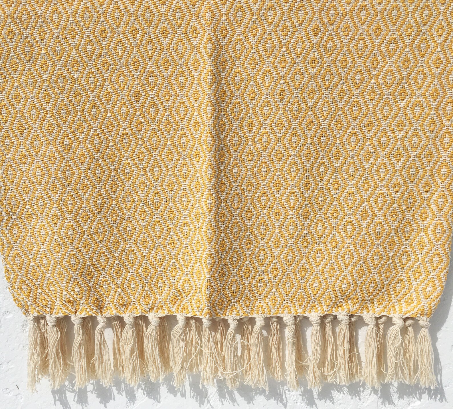Traditional Portuguese Blanket YELLOW Fringed Cotton Blanket Etsy UK