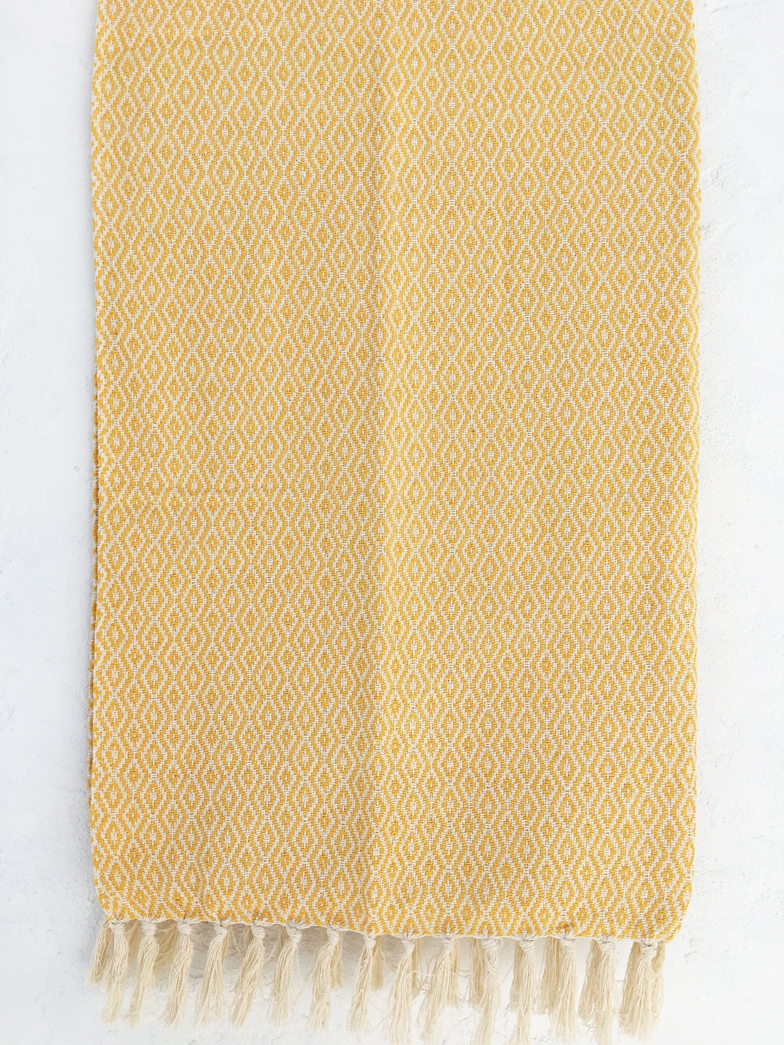 Traditional Portuguese Blanket YELLOW Fringed Cotton Blanket Etsy UK