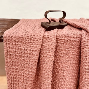 Manta tradicional portuguesa ROSE| Manta de algodón con flecos | Tejido y Acabado 100% Manual | Cuadros con Flecos en Coton |Hecho a mano
