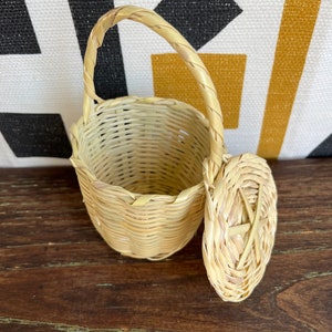 Jane Birkin Basket MINI Basketball Handwoven Basketry Traditional Portuguese Basket Natural Cane Basket Panier Jane Birkin Gift for her image 8