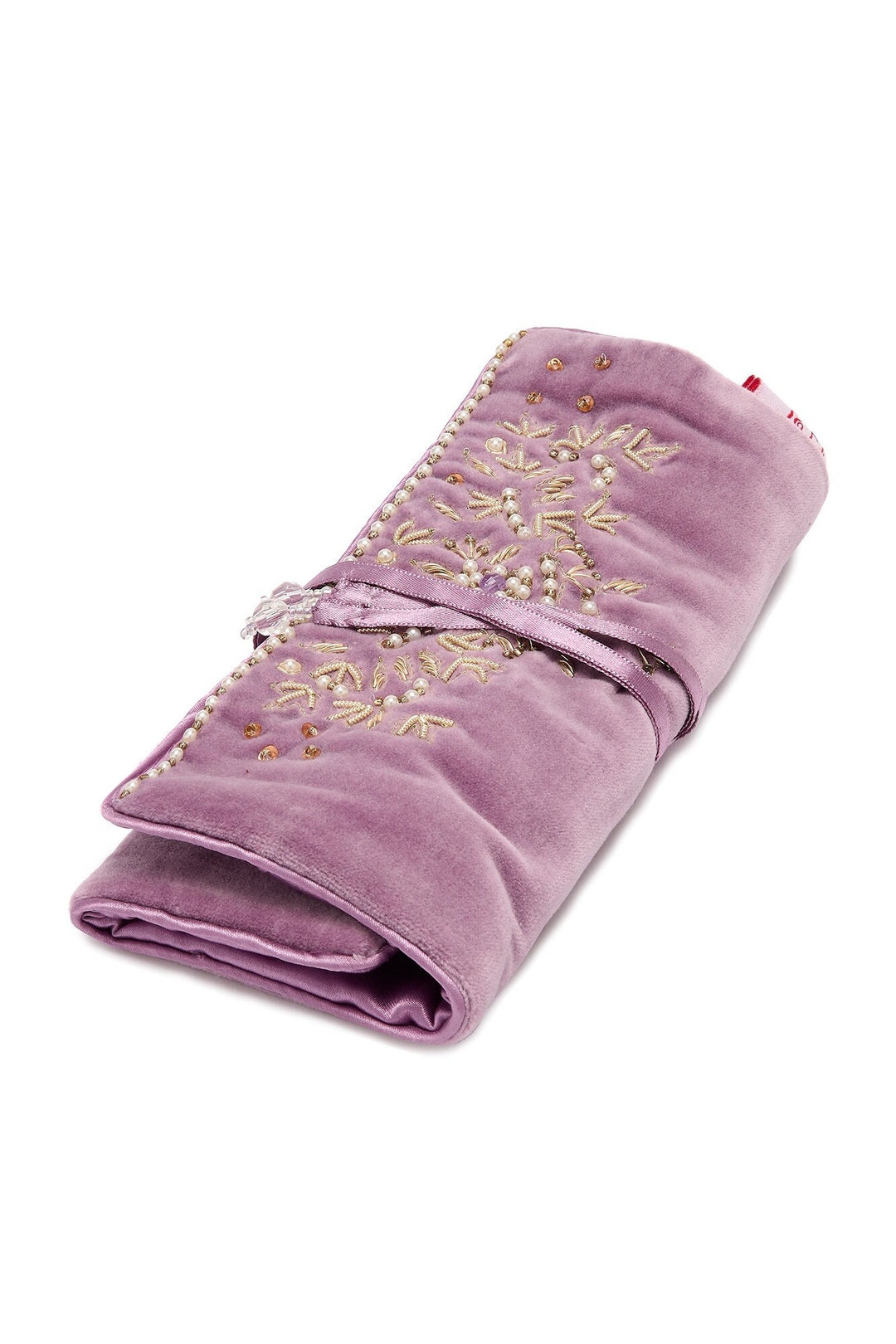 Sumptuous Velvet Jewellery Roll With Exquisite Beading & Satin Etsy UK