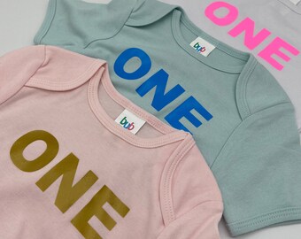 Baby first birthday shirt toddler 1st birthday gift kids party cotton bodysuit