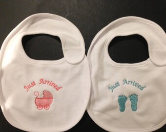 Personalised embroiderd just arrived bib