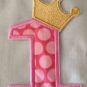 Embroidered Number 1 Applique With Crown Iron on /sew on Patch - Etsy