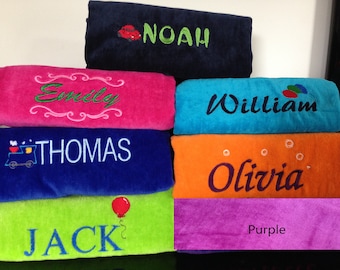Personalised embroidery beach towel