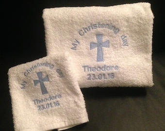 Personalised Embroidered  Christening,Baptism Gift set