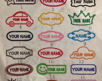 personalised embroidered sew/iron name badge/tag for school,daycare,rest home