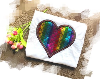 Personalized Embroidered Heart T-Shirt: Custom Kids Outfit