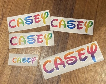 Personalised NAME LABEL STICKER Vinyl Decal, School, Bottle, Kids LunchBox, Wedding,