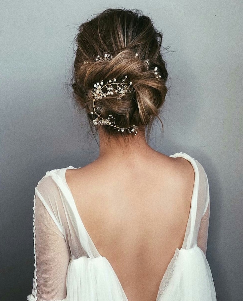 Extra Long Hair Vine Crystal and Pearl hair vine Bridal Hair Vine Wedding Hair Vine Crystal Hair Piece Bridal Jewelry Hair Vine Pearl