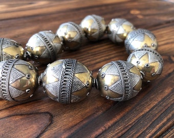 for men or women Carved Bone tube beads hand painted with small Picasso beads /& Sliver spacers. Southwest Ethnic Necklace Hand crafted