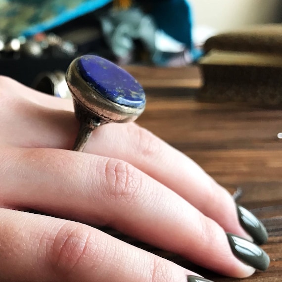 Afghani vintage lapis lazuli ring, Antique berber… - image 1