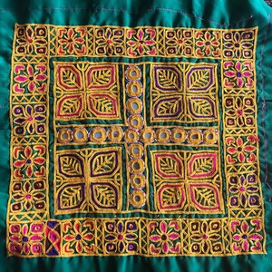 Afghani vintage kuchi embroidery dress pice, Tribal ethnic clothing, top embroidery, glass decoration