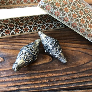 Old cone vintage Pendants DIY, Berber ethnic bead, metal African antique bead, kuchi afghan jewelry, Tribal Metal cone, Tuareg amulet