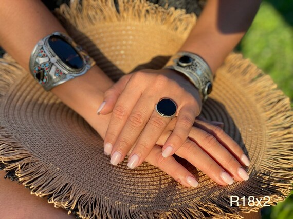 Tribal Afghan brown agate bracelet, Gypsy nomadic… - image 8