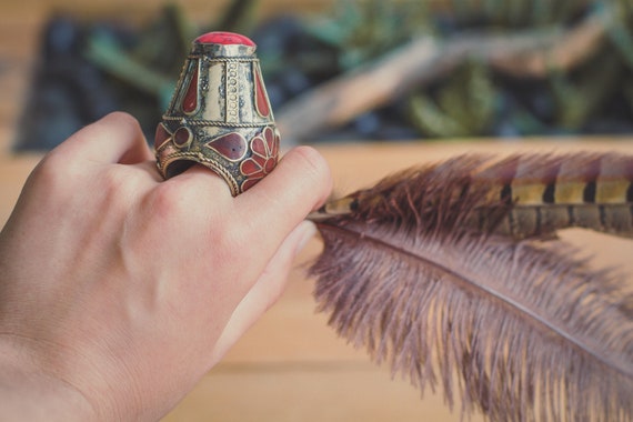 Massive kuchi afghani ring, Nomadic vintage triba… - image 3