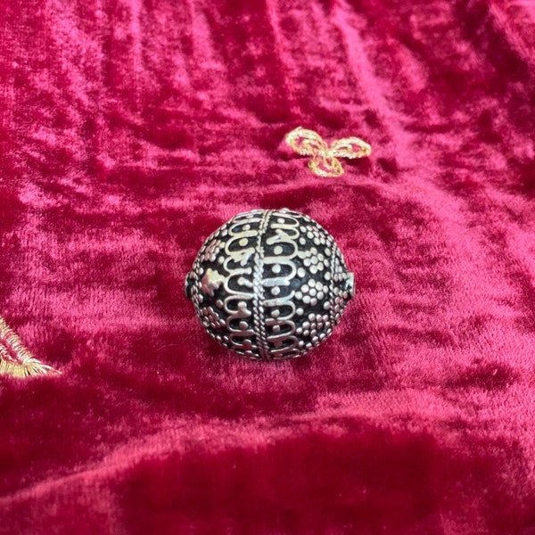 Massive handmade Berber bead, round namistini, ethnic bead, Scythian jewelry.