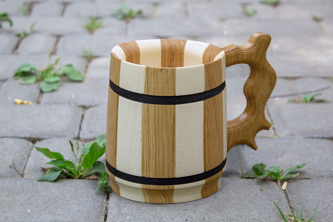 Sale Set of Four Wooden Large Beer Mug Handmade personalized Etsy