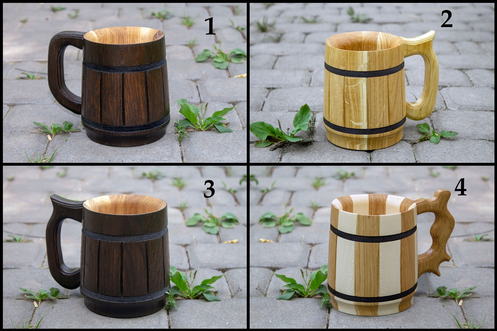 Sale Set of Four Wooden Large Beer Mug Handmade personalized Etsy