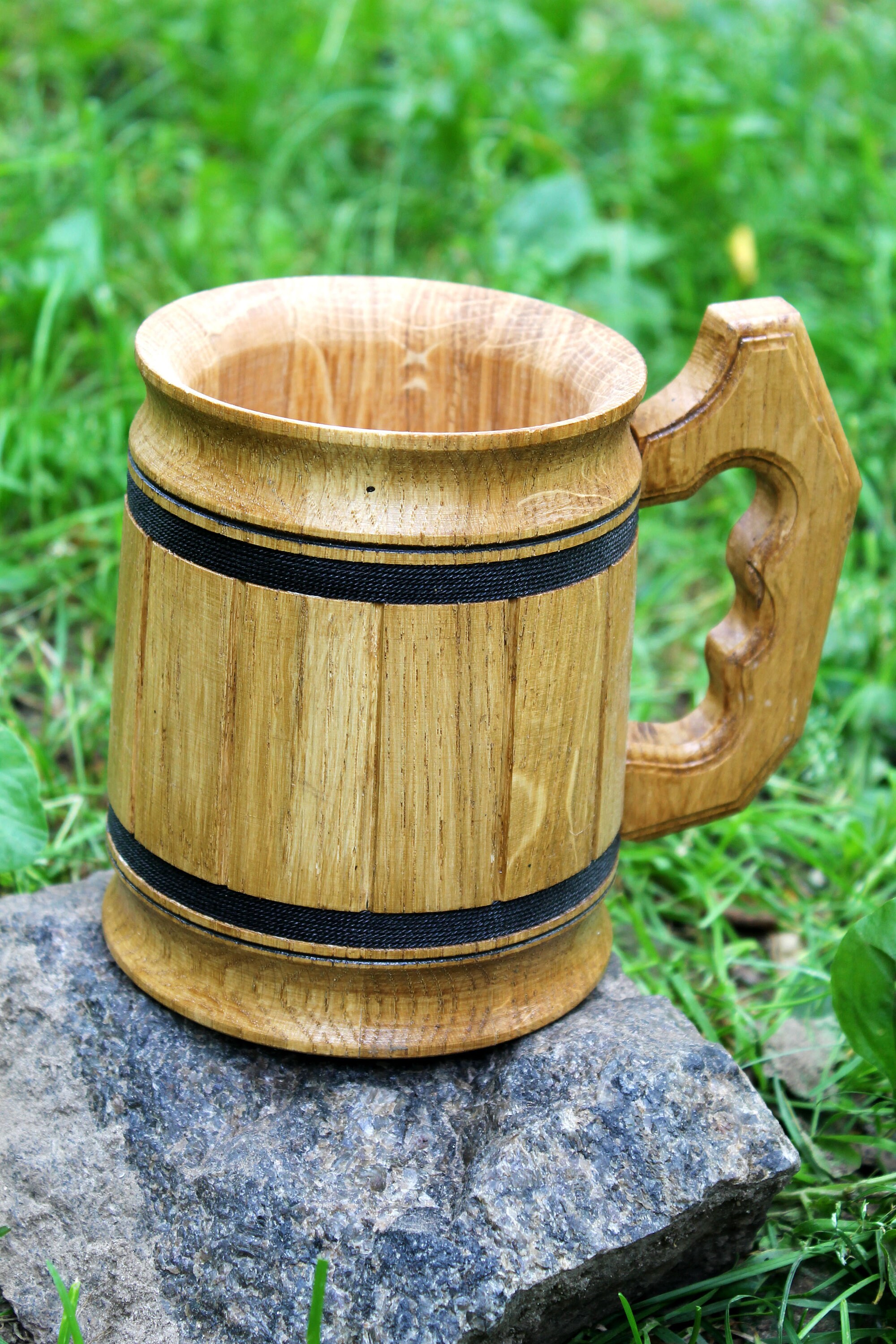 Personalized Wooden Beer Mug Handmade Large Beer Tankard Etsy