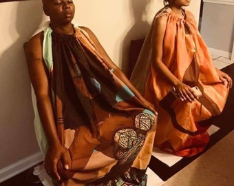 Serene Organics™ Afro Goddess Yoni Steaming Gown vsteam drape Hip Bath Robe vaginal Steaming cloak