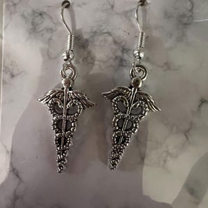 Medical Caduceus earrings