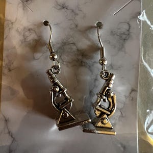 Microscope earrings