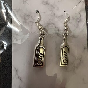 Gin bottle earrings