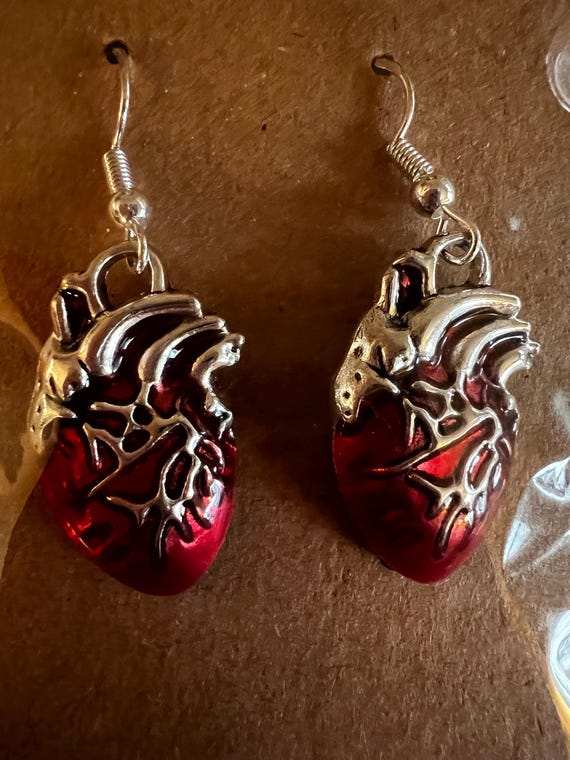 Human Heart Earrings - Etsy