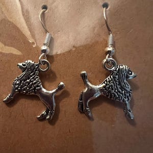 Silver Afghan Hound Earrings