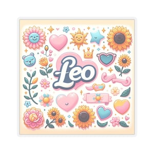 Speelse dierenriemsticker Leeuw - flirterige, vurige astrosticker voor telefoons, laptops | Perfect cadeau voor een Leeuw