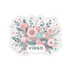 Chique Maagd-sticker - bloemen en gedetailleerde dierenriemsticker voor planners, tech | Uniek maagdcadeau
