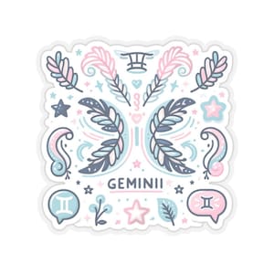 Grillige Gemini Zodiac Sticker - speelse + flirterige astrologie sticker voor laptops, planners en auto's | Unieke Tweeling