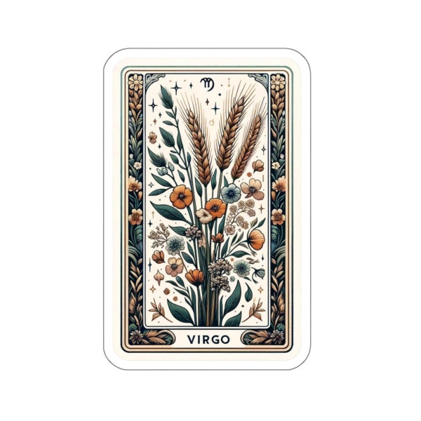 Tarot Card Virgo Zodiac Sticker - Astrology Decal for Notebooks, Laptops, Bottles - Perfect Virgo Gift