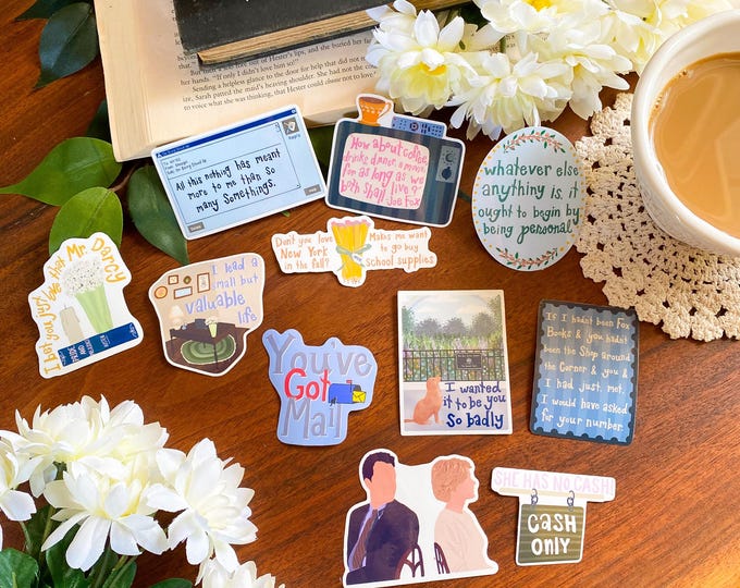 You’ve Got Mail Sticker Pack, You’ve Got Mail, 90s RomCom, You’ve Got Mail Stickers, Meg Ryan, Tom Hanks, 90s Movies, 90s Accessories, Movie