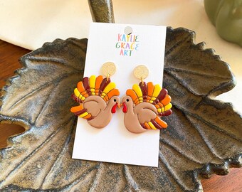 Turkey Dangle Earrings, Dangle Earrings, Turkey Earrings, Thanksgiving Earrings, Autumn Earrings, Earrings, Fall Earrings, Thanksgiving