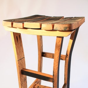Hand crafted Oak, Scotch Whisky barrel stave bar/kitchen stool image 3