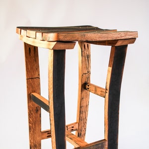 Hand crafted Oak, Scotch Whisky barrel stave bar/kitchen stool image 1