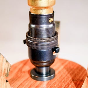 Hand crafted Oak, Scotch Whisky barrel stave edison table lamp, with or without an edison bulb image 3