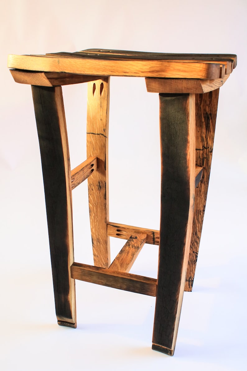 Hand crafted Oak, Scotch Whisky barrel stave bar/kitchen stool image 2