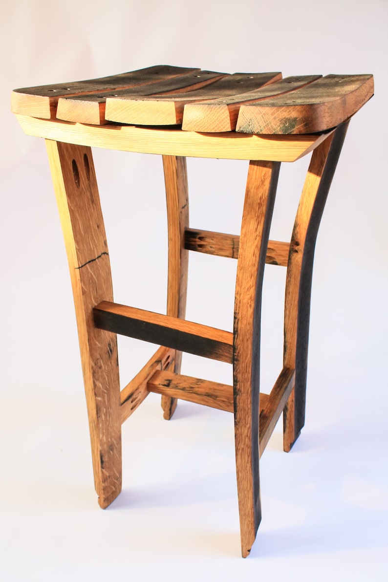 Hand crafted Oak, Scotch Whisky barrel stave bar/kitchen stool image 3