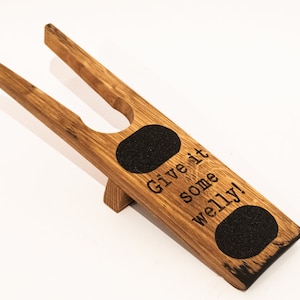 Hand Crafted, Oak, Scotch Whisky Barrel Stave &#39;Give it some Welly&#39; Boot Jack (Customisable)