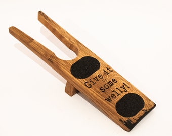 Hand Crafted, Oak, Scotch Whisky Barrel Stave 'Give it some Welly' Boot Jack (Customisable)