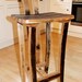 Oak, Scotch Whisky barrel stave bar/kitchen stool with back rest 