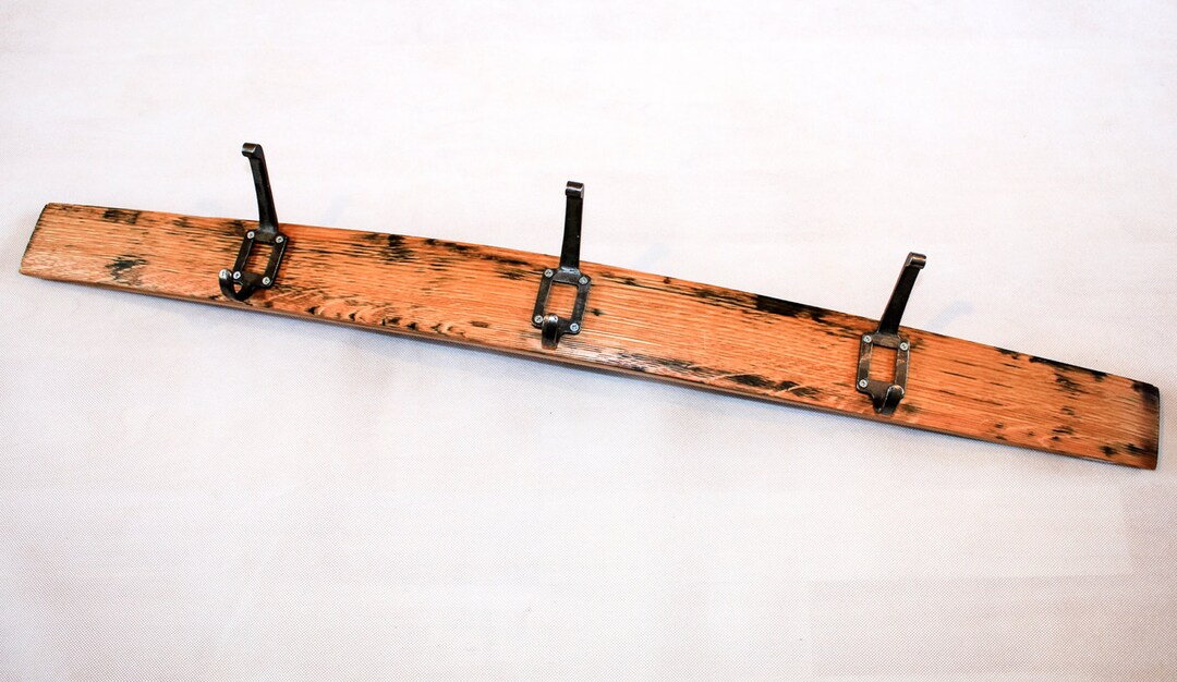 Hand Crafted Scotch Whisky Barrel Coat Hook Rack, Made With Label Hooks. Made the Way You Want