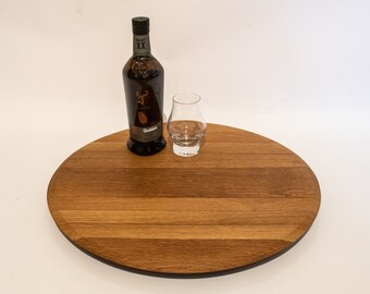 Hand Crafted, Oak, Reclaimed Scottish Whisky Cask Head Lazy Susan